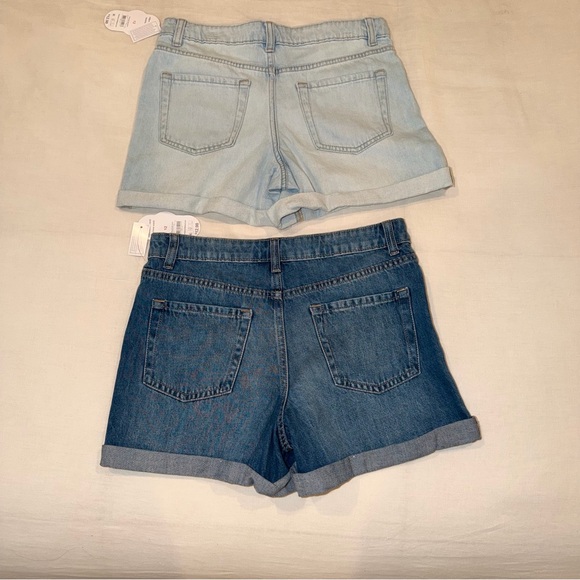 NWT Wonder Nation Girls Jean Shorts - Bundle of Light and Dark Blue - Picture 2 of 5